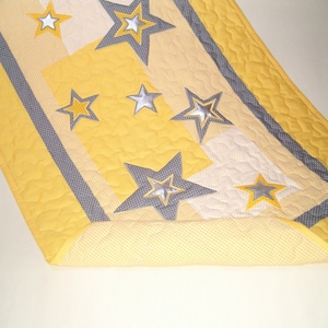 Star Quilt, Crib Baby Quilt, Organic Nursery Bedding, Personalized Baby Shower Gift, Child Decor,   HET