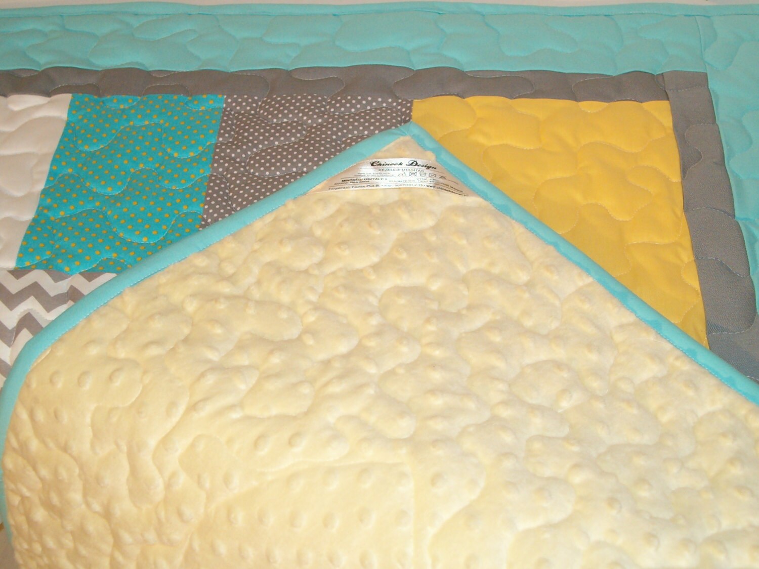 Elephant Blanket Elephant Quilt Blanket Aqua Gray Chevron Etsy Canada