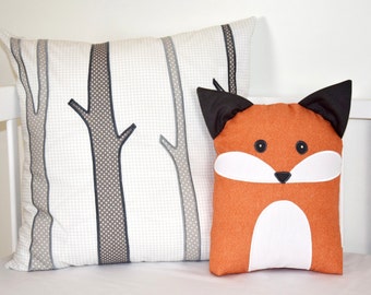 Birch Trees Pillow Cover and Fox Pillow