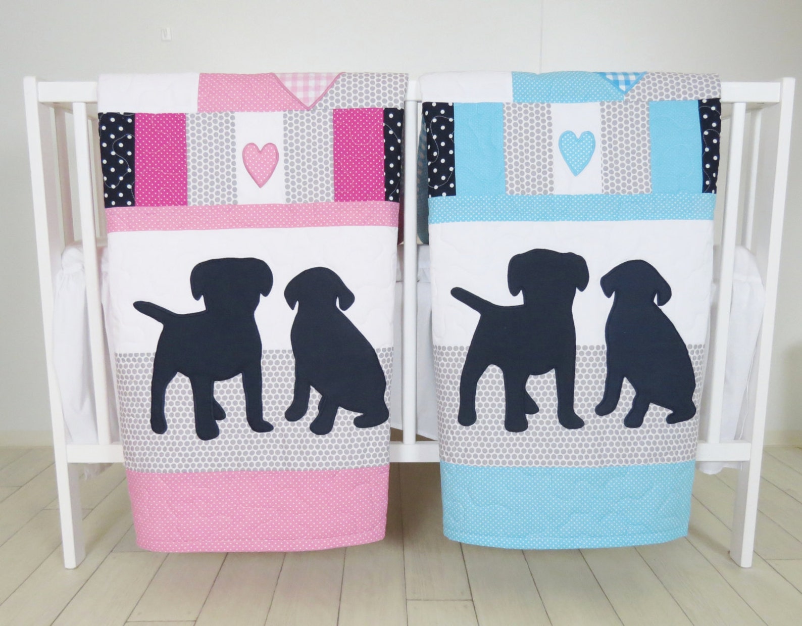 Puppy Baby Quilt Dog Twin Crib Bedding Labrador Kids Etsy