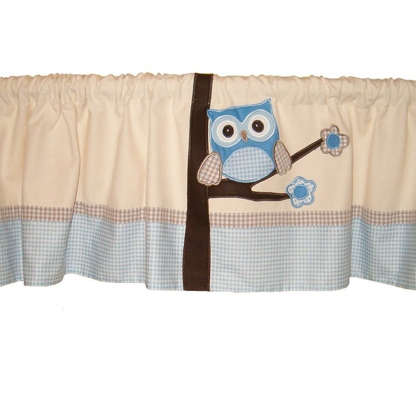 Window Valance  owl curtain  kids room valance  baby room valance