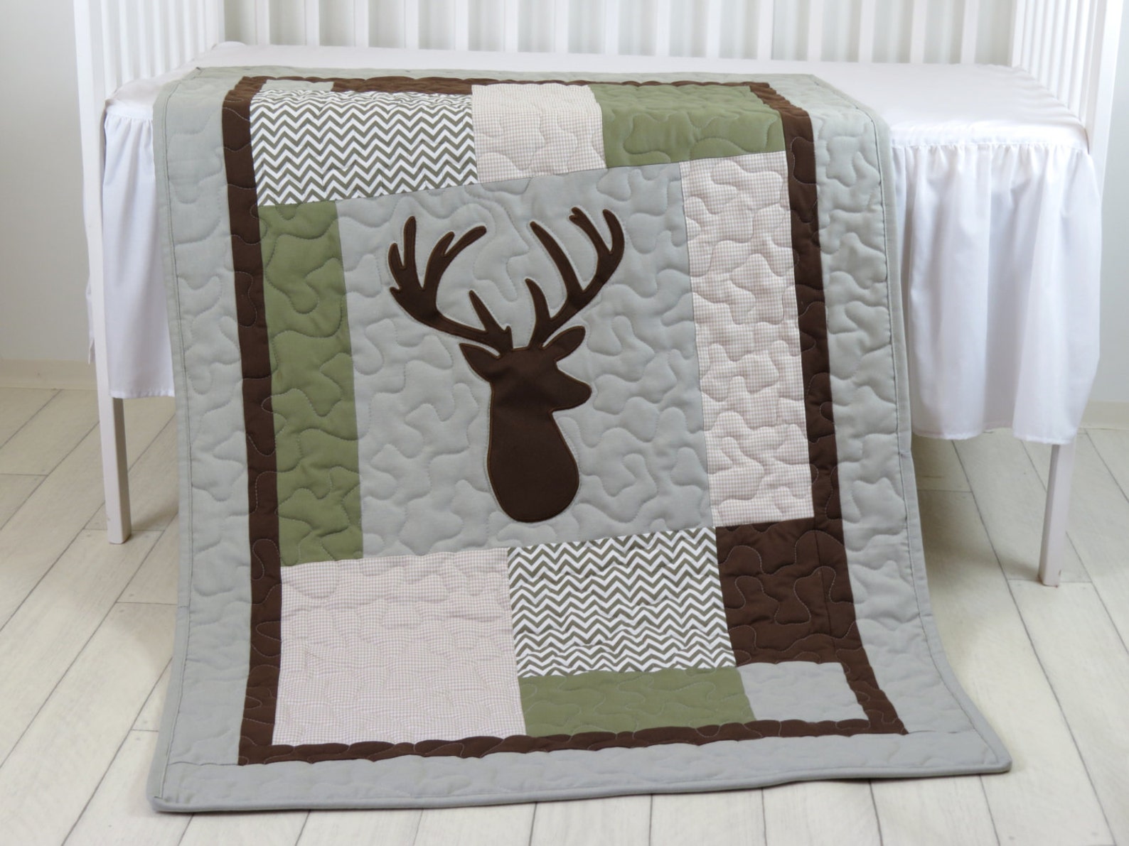 Deer Crib Bedding Deer Crib Quilt Deer Baby Blanket Deer Etsy