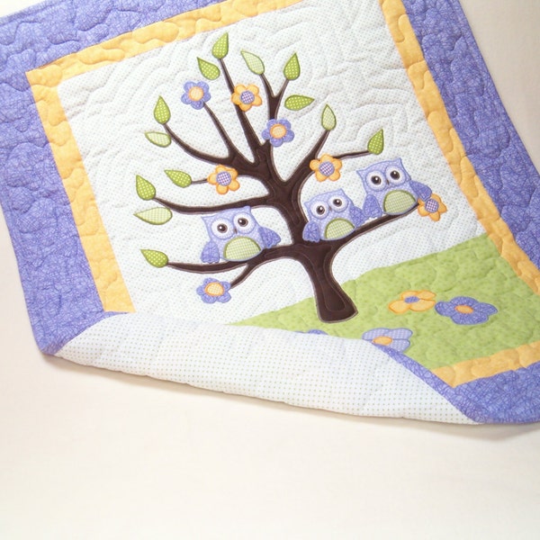 Baby Quilt, Baby Animal Quilt, Baby Crib Quilt, Owl Baby Quilt
