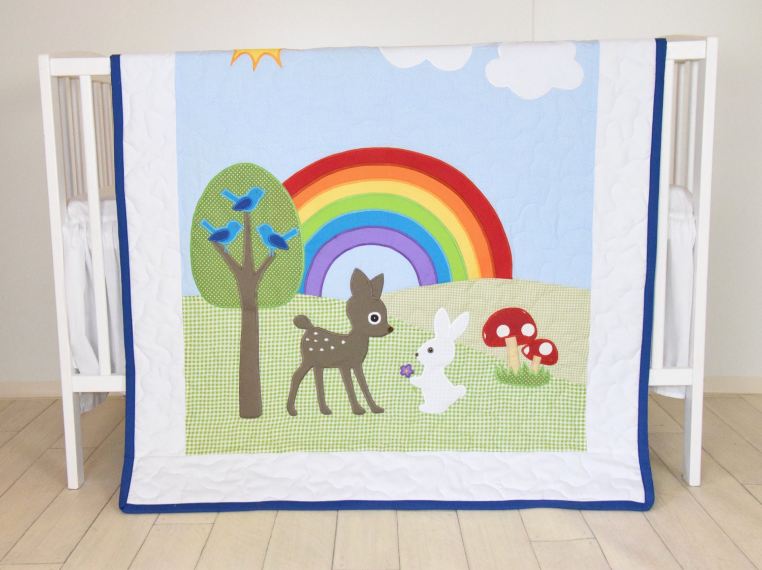 Rainbow Baby Blanket Boy Or Girl Crib Bedding Forest