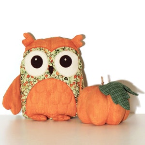 Holiday  Decor, Autumn Owl Pillow, Thanksgiving Decor, Orange, green, gift under 50 by,  READY TO SHIP