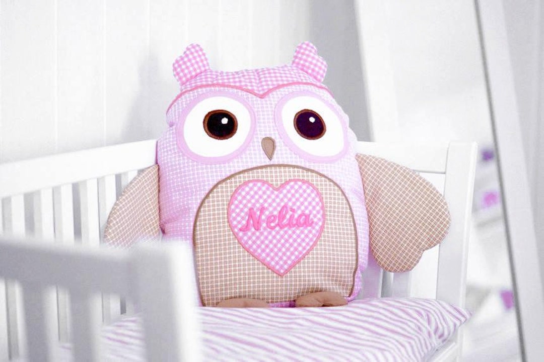 Baby Monogram Pillow Designer Owl Pillow Custom Baby Pillow Etsy