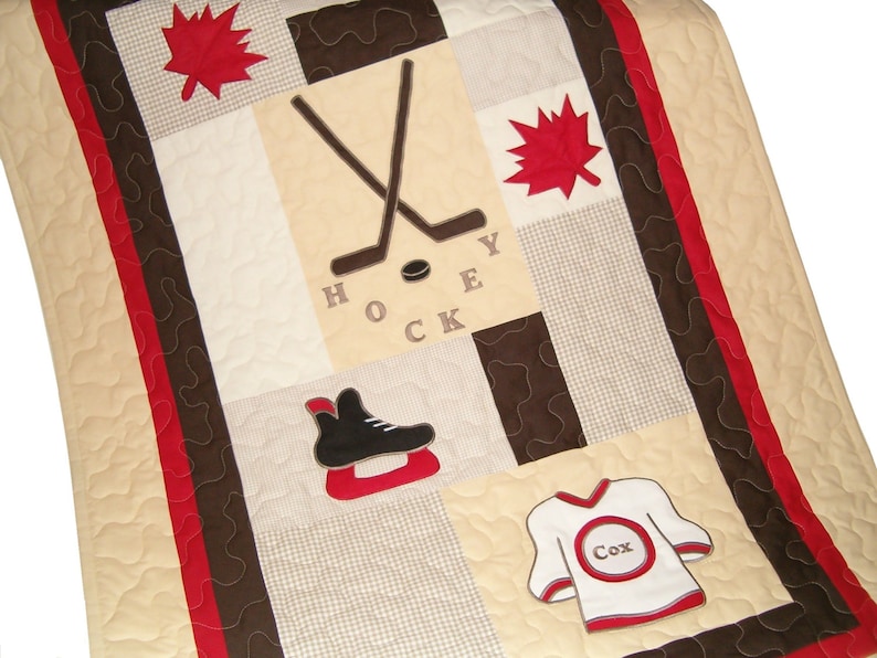 Canadian Hockey Quilt Sports Quilt Crib Baby Quilt Organic Etsy