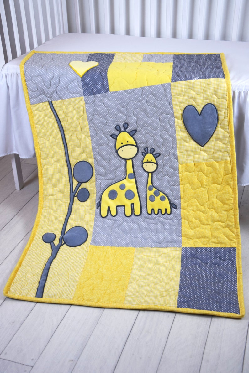 Baby Boy Blanket Giraffe Jungle Quilt Safari Nursery Etsy