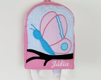 Kinder Rucksack, Kinderrucksack Schmetterling, Vorschulrucksack, personalisierte Rucksack