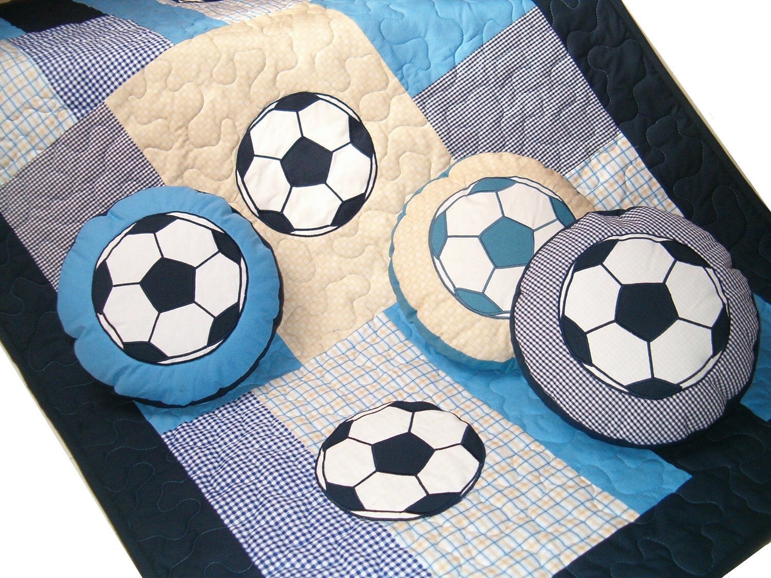 Soccer Ball Quilts Sports Theme Toddler Gift Soccer Ball Pillows 3