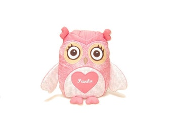 Owl Pillow, Custom Baby Pillow, Eco Friendly Stuffed Toy