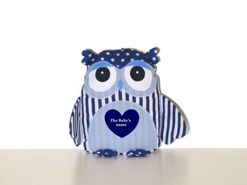 Decorative Pillow Owl Pillow Navy Blue Personalized Owl Etsy