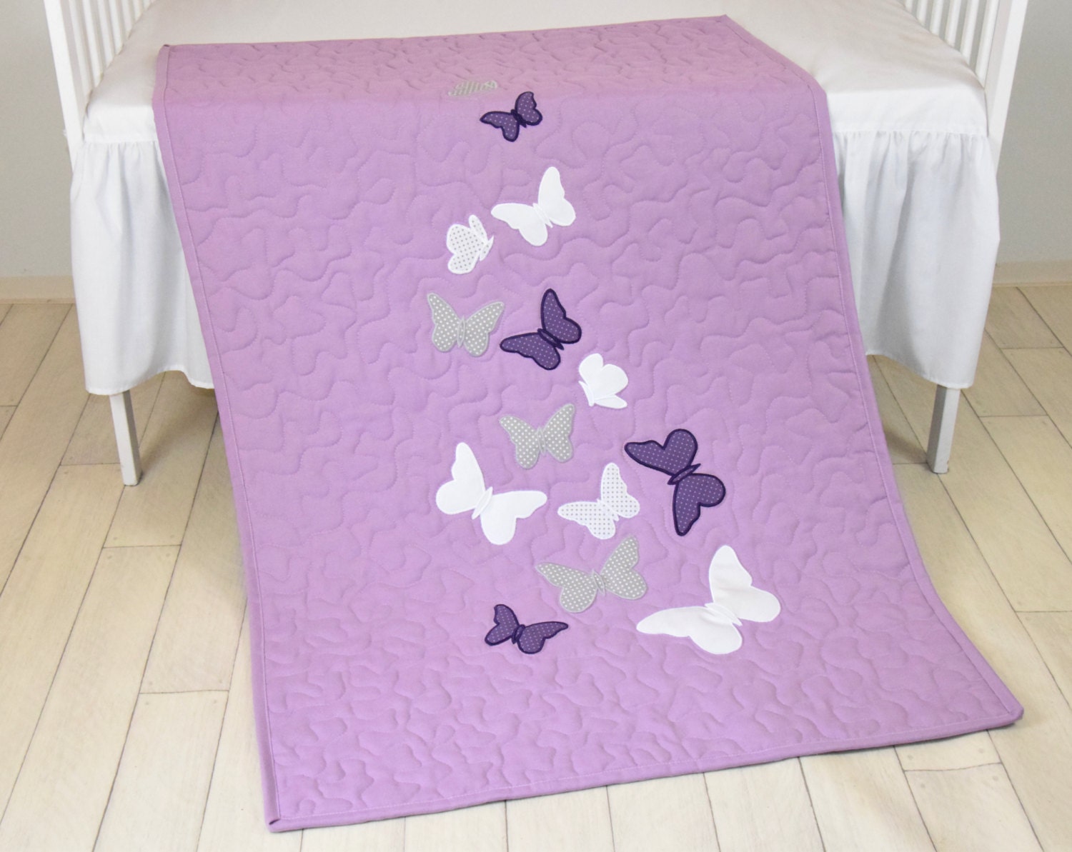 Purple Butterfly Pattern Print Blanket