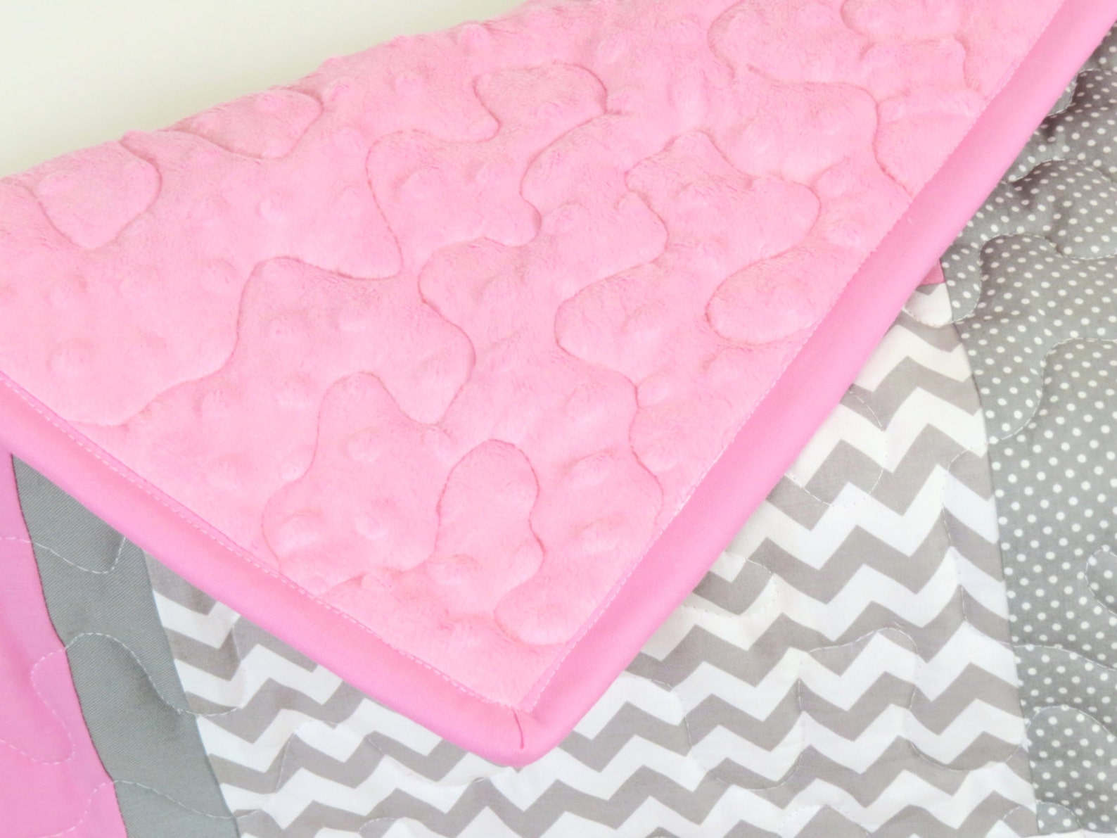 Elephant Baby Blanket Elephant Quilt Blanket Pink Gray Etsy