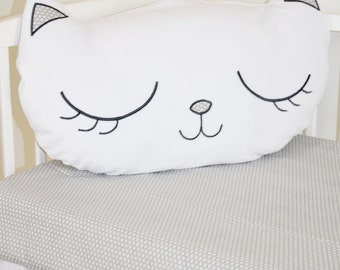 Almofada Kitty Cat, almofada branca de pelúcia para gatinho