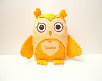 Handmade Owl Pillow, Decorative Cuddly Toy