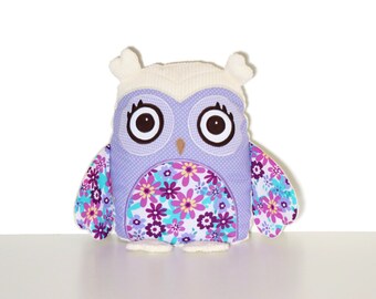 Plush Owl Toy, Fabric Owl Doll,  Woodland Nursery Decor, Child Friendly Cloth Owl