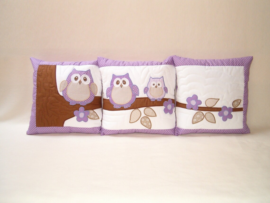 Owl PILLOW COVERS Home Decor Quilt Pillow Children Decor Etsy