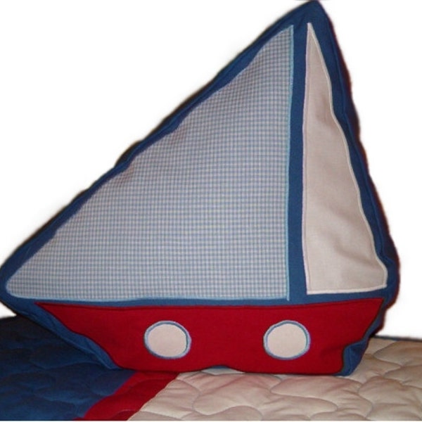 NAUTICAL Ship's PILLOW into Children's Room - Sailing boat PILLOW