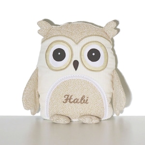 Stuffed Animal, Stuffed Owl Toy, Personalized Owl Pillow case
