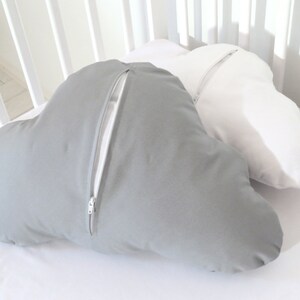 Cloud Pillow Set 2 Solid Gray, White Kid Pillows image 3