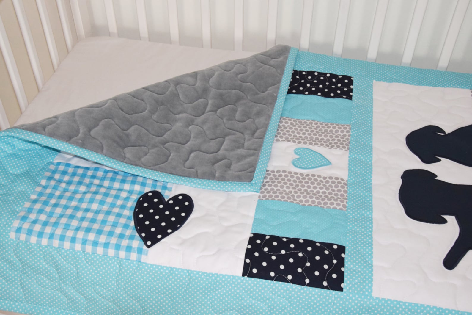 Puppy Blanket Dog Nursery Quilt Baby Boy Quilt Boy Crib Etsy