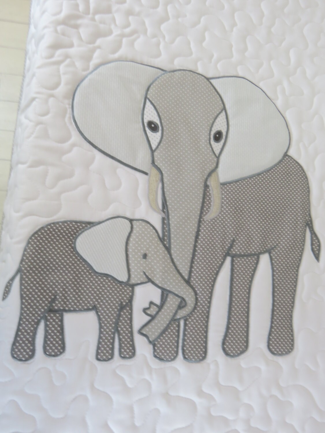 Gray Baby Blanket Elephant Crib BeddingModern Baby Boy Quilt Etsy
