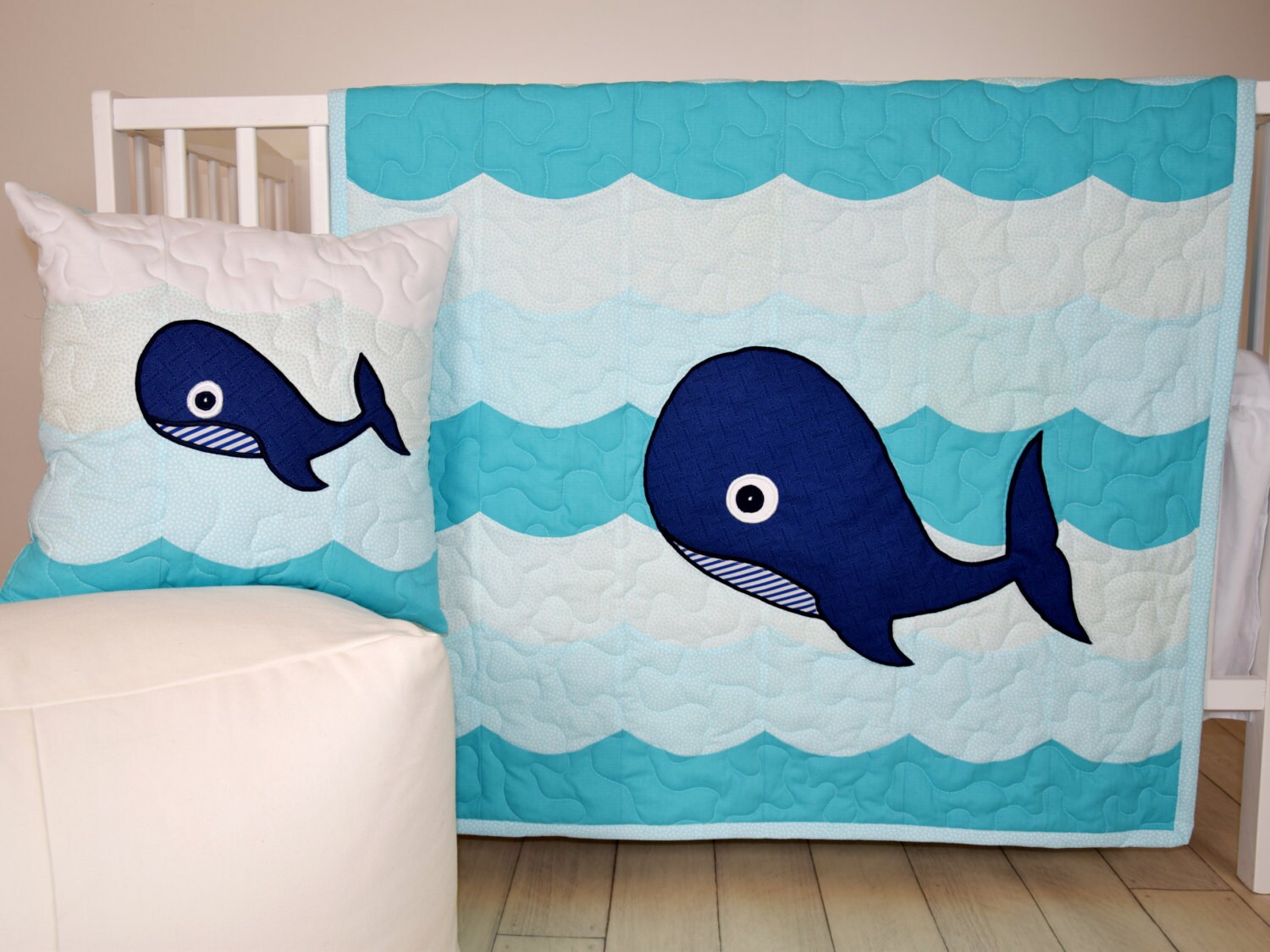 Nautical Nursery Bedding Whale Crib Quilt Childrens Room