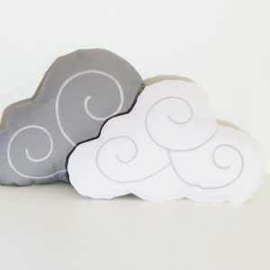Cloud Pillow Set 2 Solid Gray, White Kid Pillows image 2