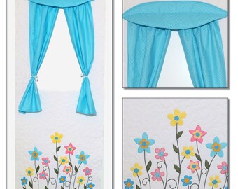 Doorway Puppet Theater, Handmade Door Curtain, Kid Playroom, Quilted Organic