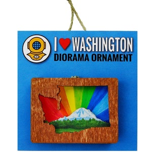Rainbow Mt. Rainier Washington Ornament or Magnet