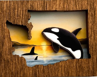 Orca Washington Ornament or Magnet
