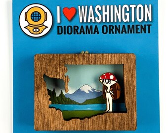 Mushroom  Hiker Washington Ornament or Magnet