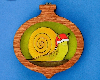 Santa Snail Ornament
