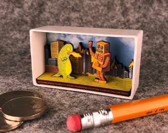 Lizard Beast VS Robot Joe Matchbox Diorama Kit
