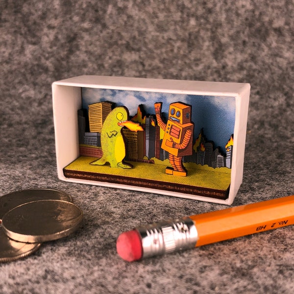 Lizard Beast VS Robot Joe Matchbox Diorama Kit