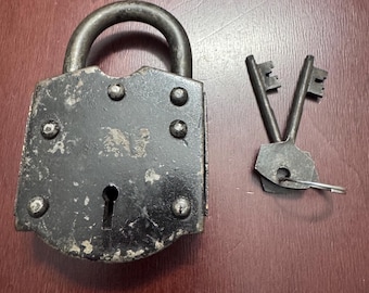 Antique Lock with two Working Keys