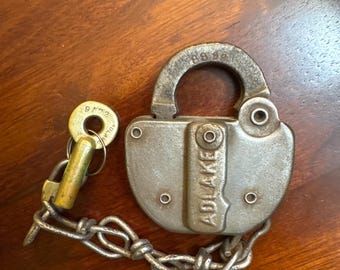 Vintage N.K.P Railroad Lock with Matching Key