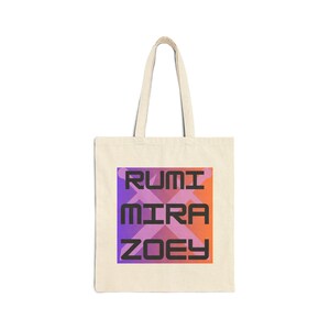 Sac fourre-tout dégradé avec nom intégré | Sac fourre-tout en toile Rumi Mira Zoey