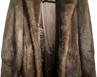 Abrigo de piel de visón Lanvin – Chaqueta unisex marrón, prenda de abrigo de lujo vintage