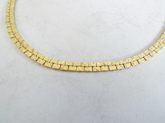 Vintage Gold Plated 16" Long 5mm Wide Nugget Styl… - image 4