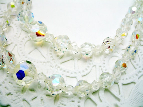 Aurora Borealis Double Strand Unsigned Necklace V… - image 3