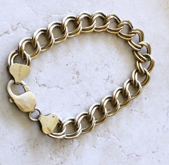 Sterling 925 Gold Wash Bracelet 10mm wide and 7-5… - image 2
