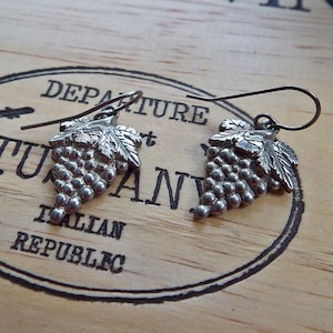 Clift Vintage Pewter Grape Cluster Earrings