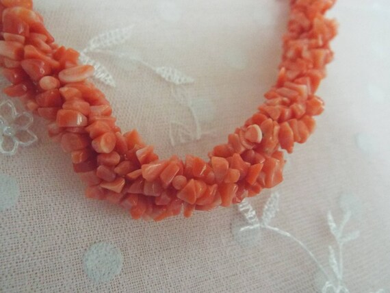 Necklace Coral Chip Five Twisted Strand Necklace … - image 7