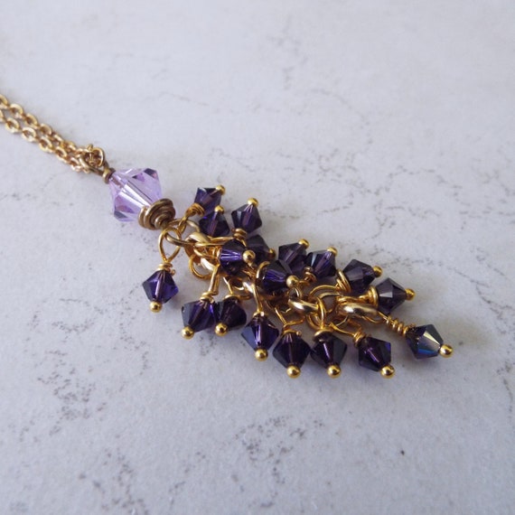 Beautiful Purple Vintage Style Swarovski Crystal … - image 1
