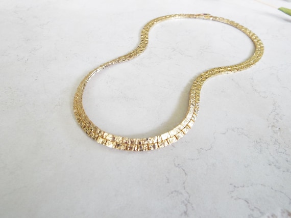 Vintage Gold Plated 16" Long 5mm Wide Nugget Styl… - image 5
