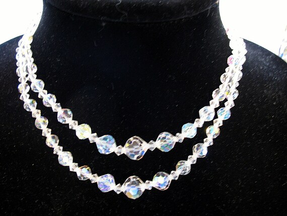 Aurora Borealis Double Strand Unsigned Necklace V… - image 4