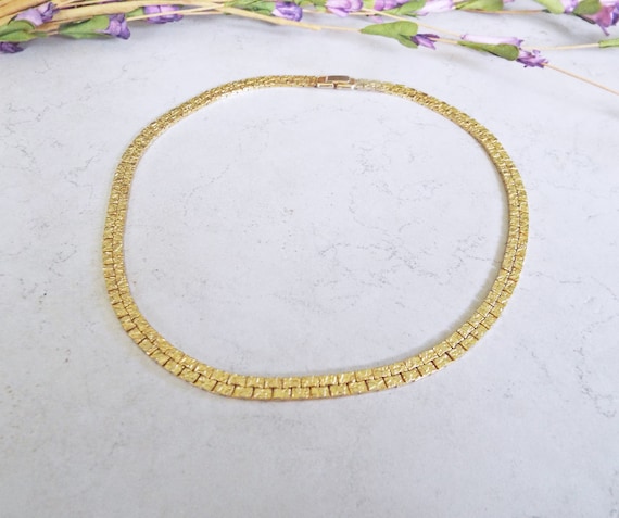 Vintage Gold Plated 16" Long 5mm Wide Nugget Styl… - image 3