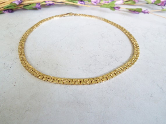 Vintage Gold Plated 16" Long 5mm Wide Nugget Styl… - image 1